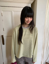 ヘンカンボーダーカラーラウンド長袖Tシャツ
