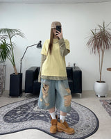 Arpa Damaged Bermuda Denim Pants