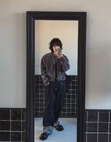 Lining roll-up balloon fit raw denim