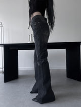 washed slub bootcut denim (2color)