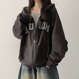 Modular Patch Embroidery Hoodie Zip-Up