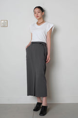 Belted Pencil Skirt_Gray