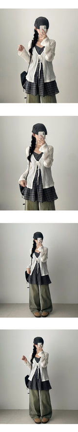 Mack Washing Stripe Diagonal Slot デニムワイドパンツ