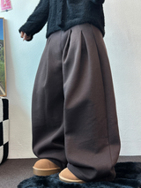 M,XL🤎2サイズ🤎 ダブルピンタックワイドロングバルーンパンツ ❤🤎🖤🩶4カラー
