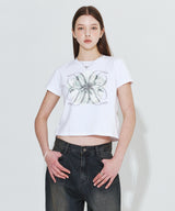 フラワーDロゴTシャツ_ホワイト