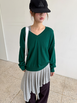 v neck loose knit top