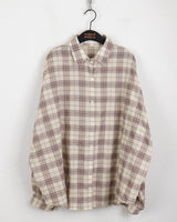 Uter Check Boxy Overfit Vintage Long Sleeve Shirt