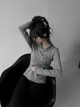 melt drape neck slim T (3color)