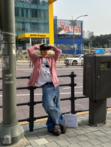 No.1221 M thin check SHIRT