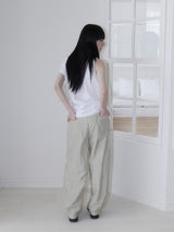 NYLON STUD PINTUCK PANTS (SAND BEIGE)