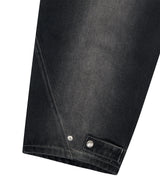 WASHED POCKET DENIM PANTS_BLACK