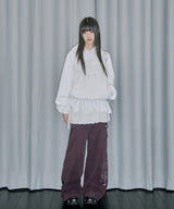 エンジェルレイヤードスカートフードTシャツ - オフホワイト