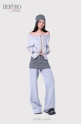 Gradient Off-Shoulder Zip-Up (TOP)