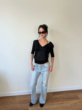 soft bootcut denim pants