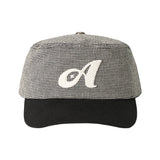 ツートーン ハウンドトゥース ピルボックス キャップ (Black)