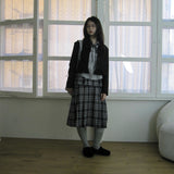 Double Layered Check Skirt