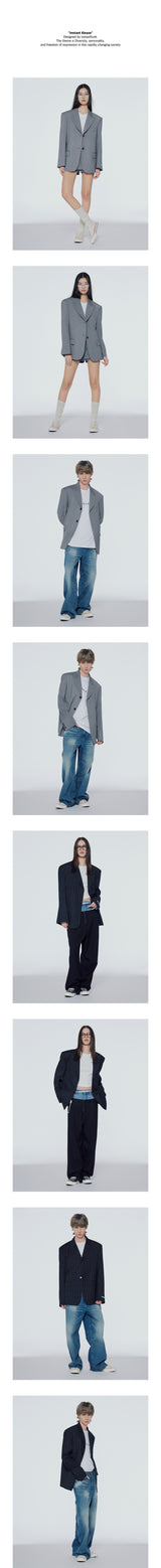 Oversized single-breasted jacket