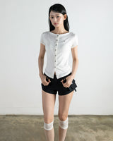 Open Boat Neck T-Shirt White