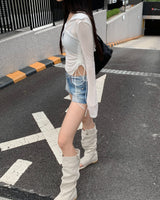 リネン フリップフロップ ブーツ