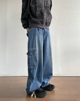 Stack cargo denim pants