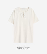 No.1299 H hook henly neck half T (4color)