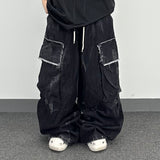 crack raw-edge cargo pants
