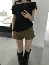 Layer off-shoulder blouse (3 colors)