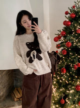 #テディベアリボンルーズニット (3color)