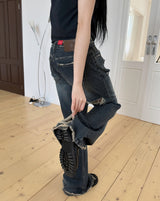 ティウ ダメージド ブーツカット デニム パンツ