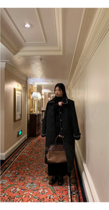 Half Turtleneck Black Flared Long Dress