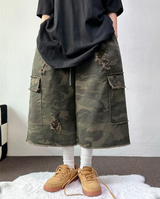 ダメージヴィンテージミリタリー バミューダパンツ🖤🩶💚🤎20L0R