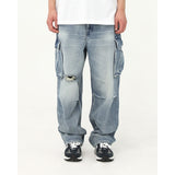 LIGHT BLUE CARGO DEMIM PANTS