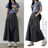 Chining ribbon eyelet ribbon rustling back banding long skirt