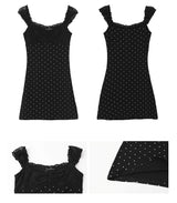 Black Cutie Hip Dot Mini Dress