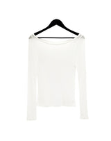 Renne See-through Boat Neck Long Sleeve Tee