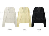 LINEN DEEP V-NECK KNIT