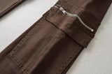 High-End Zipper Long Bootcut Pants