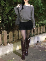 Off-Shoulder Sweatshirt