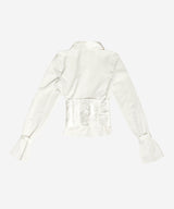 SATIN MIX CORSET SHIRT #IVORY JACQUARD