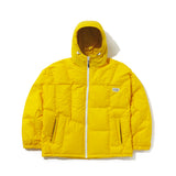 IRREGULAR HOODED PADDING JUMPER YELLOW