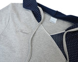 dot wrap layered hoodie / gray