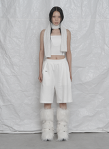 [mnem] Pure Bolero Fur Cardigan (white)