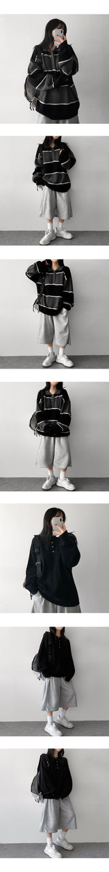 Montic  バックポケット サイドピンタック バンディング ショーツ