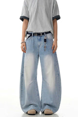 Light Blue Wrinkled Blade Jeans