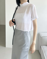 Leka see through tie blouse