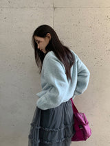 Batty Wool Knit Round Cardigan
