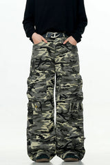 Distressed Camo Cargo Pants