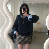 [BELLIDE MADE] キンシャモヘアVネックルーズフィットニット