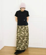 Twister Star Sweat Long Skirt - Indigo Camo
