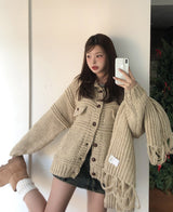 [wool20%] エリーぼかしハンドメイドニットカーディガン